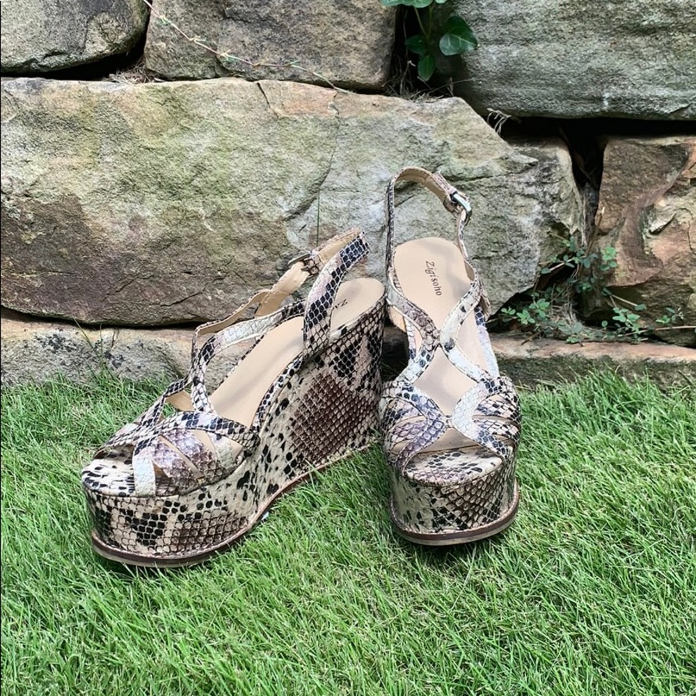 Zigi Soho Python Print Wedges - image 2